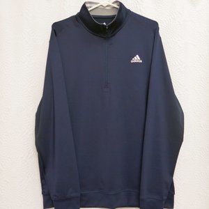 Adidas Golf Men's Half Zip Long Sleeve Dark Blue(Navy)  Pullover Sweater size L